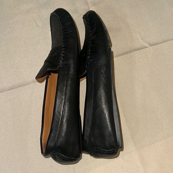 Johnston & Murphy Black Leather Loafers Moccasin-Style Slip-Ons - Picture 6 of 10